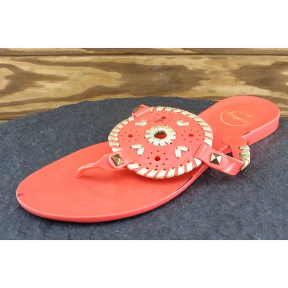 Jack‎ Rogers Sz 8 M Salmon Thong Synthetic Women Sandals - Picture 1 of 7